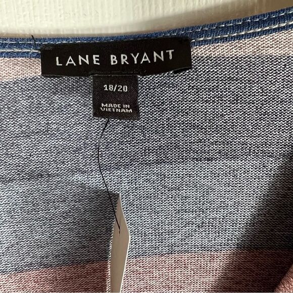 Lane Bryant Multi Color Striped V-Neck Wrap Knit Top - Picture 7 of 7